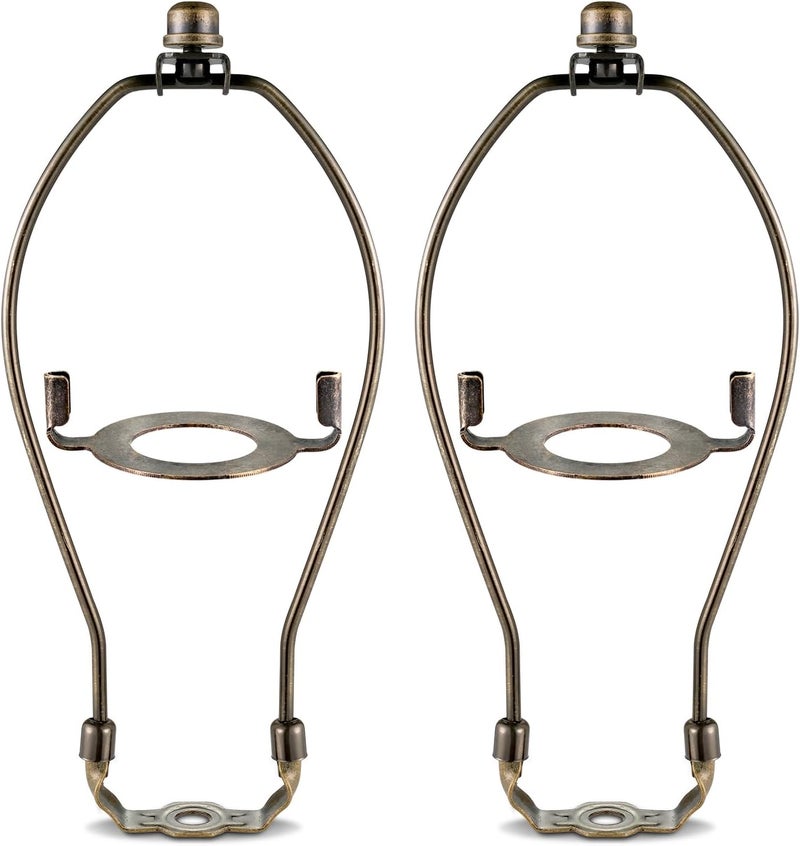 GooChan Lamp Shade Harp, Antique Brass Lamp Harp Frame Lampshade Bracket, Detachable Shade Holder for Floor or Table Light (Bronze, 9.5-Inch) - Image 1